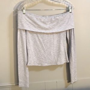 Lavender off the shoulder knit top